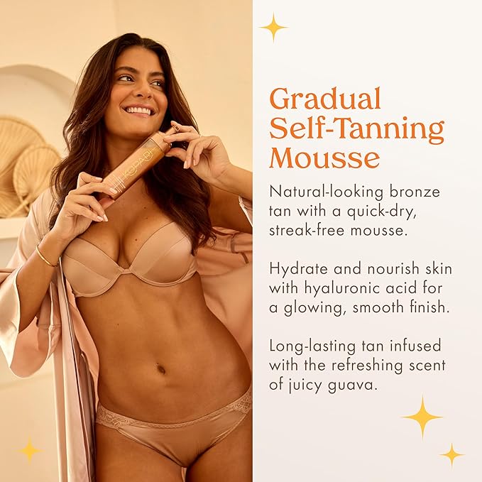 Kopari Gradual Self-Tanning Mousse Infused with Hyaluronic Acid Even Application Long-Lasting Natural Color Smooth Streak-Free Results
