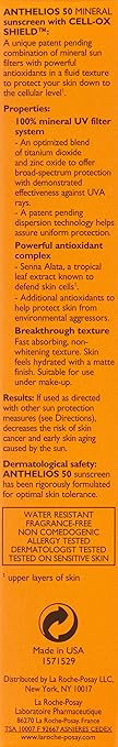 La Roche-Posay Anthelios Sunscreen SPF 50 Ultra-Light Fluid Broad Spectrum SPF 50 Face Sunscreen with Titanium Dioxide Mineral Lightweight &amp Fast-Absorbing Oil-Free Matte Finish