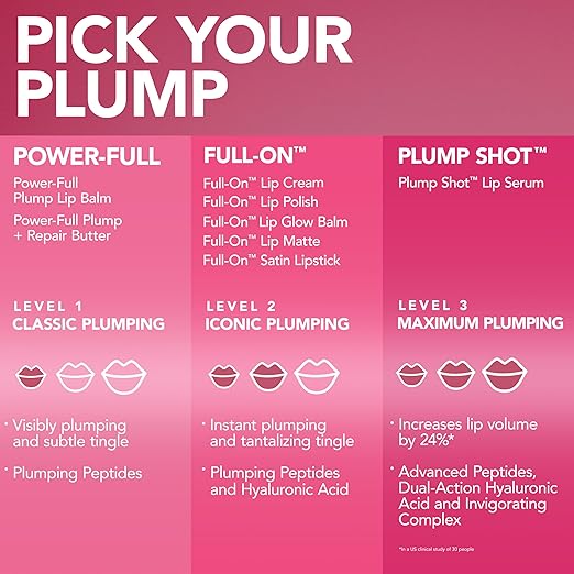 BUXOM Power-Full Plumping Lip Balm Tinted Lip Balm Plumper Enhancing Lip Moisturizer Hydrating &amp Smoothing Peptide Lip Treatment Cruelty-Free
