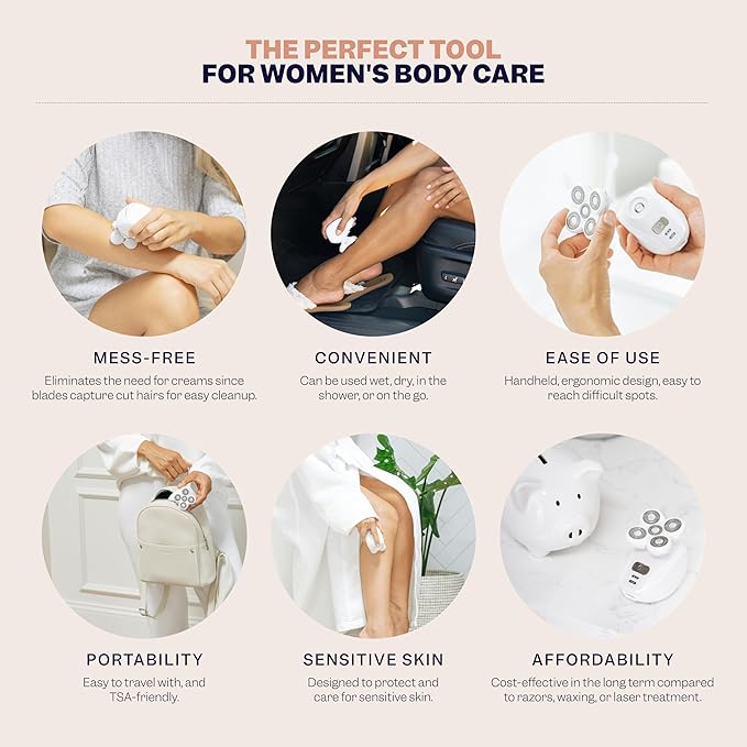 Freebird FlexSeries Electric Razor for Women - Silk Smooth Legs Body Hair &amp Pubic Shaver - for Private Area Sensitive Skin Bikini Trimmer