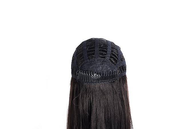 Onedor 22 Semi Curly Hair Women Ladies 3/4 Half Wig Premium Japanese Synthetic fibers Wigs with Secured Mesh Head Cap (R4)