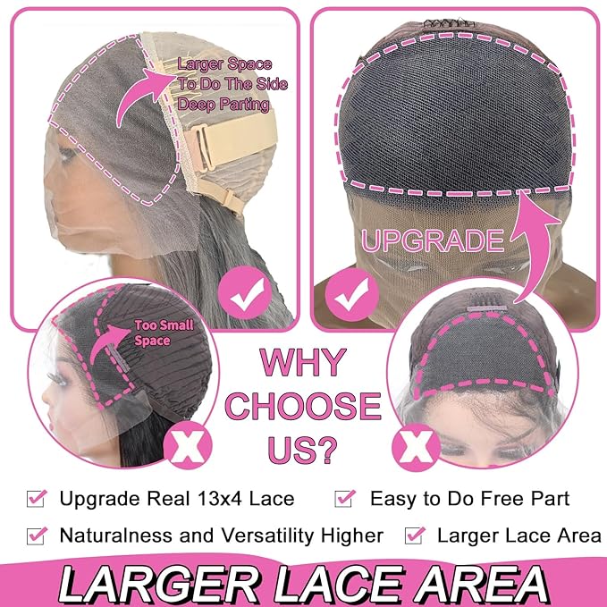 20 Inch Grey Body Wave Lace Front Wigs Human Hair 180 Density HD Transparent 13x4 Lace Frontal Wig Pre Plucked With Baby Hair Gray Lace Closure Glueless Wigs For Women