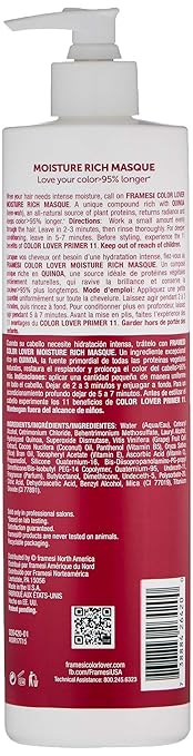 Framesi Color Lover Moisture Rich Masque Sulfate Free Hair Mask for Color Treated Hair
