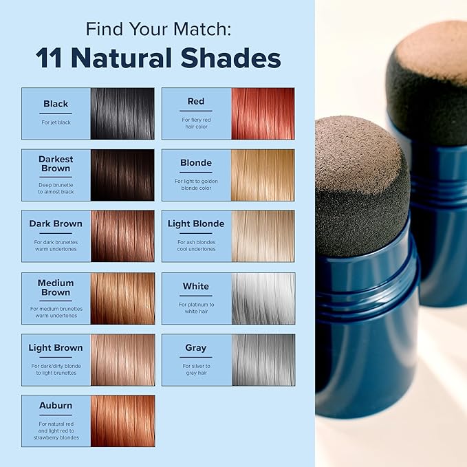 TRUHAIR Color &amp Conceal Waterproof Root Touch Up Hair Color Concealer - Hair Cover up for Gray Coverage and Hairline Filling - 11 Hair Colors Available (Dark Brown)