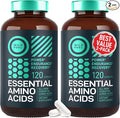 WILD FUEL Essential Amino Acids Supplement for Women and Men - All 9 BCAAs Amino Acid Complex for Power and Recovery - EAA Lysine Tryptophan Isoleucine - 2 Pack 240 Vegan BCAA Capsules