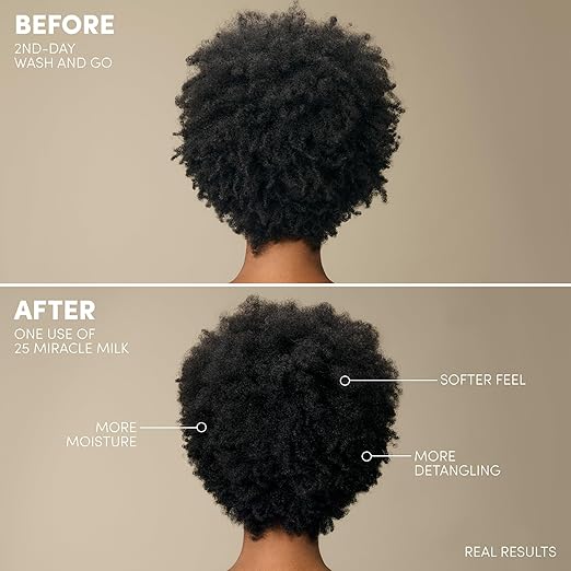 Mizani 25 Benefit Miracle Milk Leave in Conditioner - Heat Protectant &amp Detangler Spray With Coconut Oil For Frizzy &amp Curly Hair