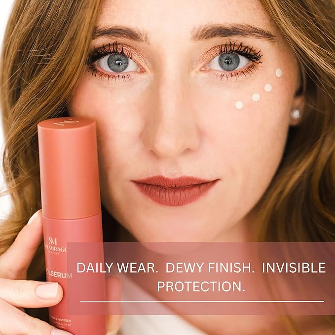 Solserum Mineral Sunscreen SPF 40?Dermatologist-Formulated Facial SPF Serum with Non-Nano Zinc Oxide Niacinamide &amp Antioxidants?Lightweight Tint to Sheer Application No White Cast Dewy Finish