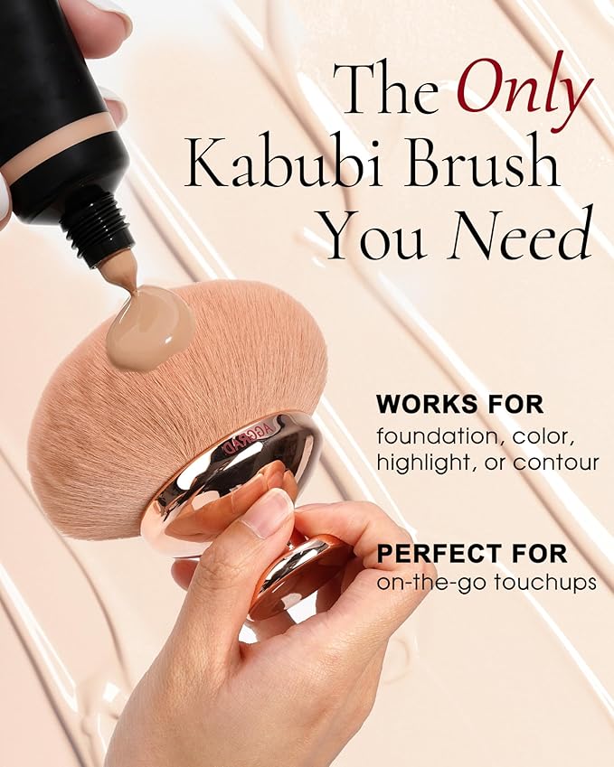 Upgraded Blend &amp Blur Body Makeup Brush for Self Tanner Tanning Lotion Sunscreen Applicator for Back Leg Makeup Kabuki Foundation Brush for Liquid Beauty Supreme Cream Bronzer Brush for Face Gol