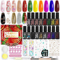 Nail Polish Advent Calendar 202524-Piece Nail Varnish Advent Calendar Christmas Calendar for Women and Girls Nail Polish Colours Kit Nail Art Tool Glitter Decorations Care and Accessories