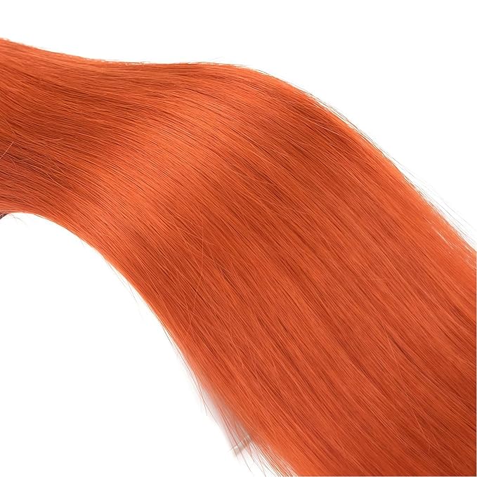 Orange Straight Human Hair Bundles 24 26 28 Inch Brazilian Remy Virgin 10A Straight 3 Bundles Human Hair Hair Extensions Bundles Orange