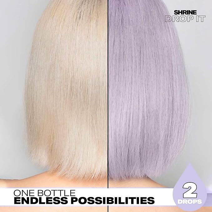 Shrine Drop It - Hair Toner - Temporary Hair Color - Rich Natural Autumn &amp Winter Shades - Semi-Permanent Dye - Vegan &amp Cruelty-Free - Multi-Use - 200 Drops Per Bottle (LILAC TONER)