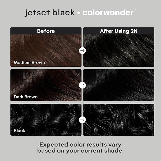 Madison Reed colorwonder Demi-Permanent Hair Color Effortless At-Home Hair Dye Ammonia-Free Cruelty-Free Jetset Black (2N True Black) Pack of 2