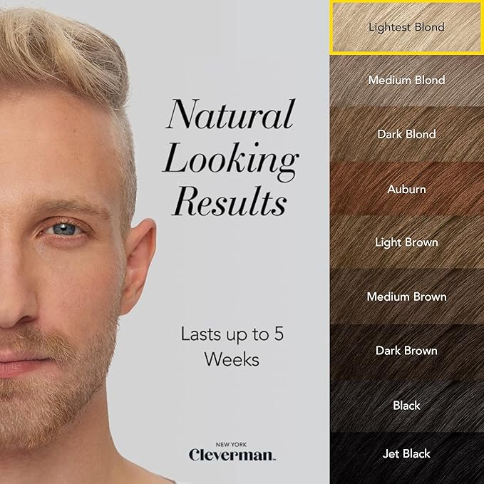 CLEVERMAN Lightest Blond Hair &amp Beard Dye for Men All-in-One Reusable Kit - Men's Color For Natural-Looking Gray Coverage Professional-Quality and Ammonia-Free