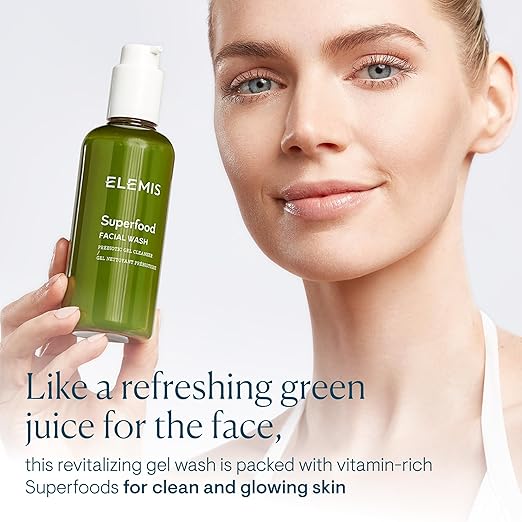 ELEMIS Superfood Facial Wash | Revitalizing Daily Prebiotic Gel Wash Gently Cleanses Nourishes and Balances Skin for a Fresh Glowing Complexion