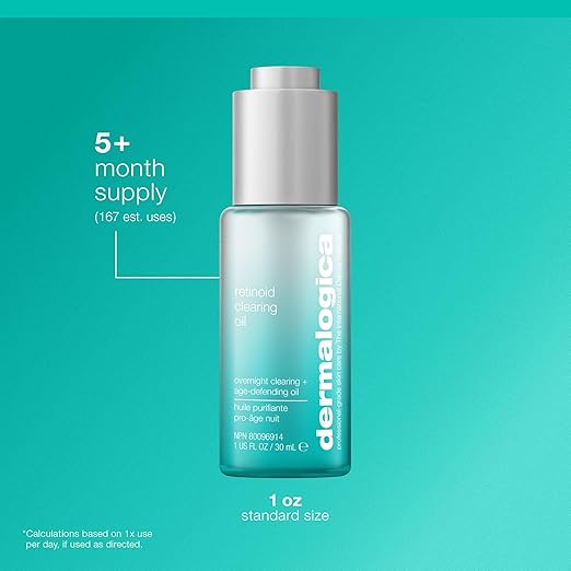 Dermalogica Retinol Clearing Oil Face Serum with Salicylic Acid - Anti-Aging Acne Treatment That Delivers Clearer Vibrant Skin by Morning (1 Fl Oz)