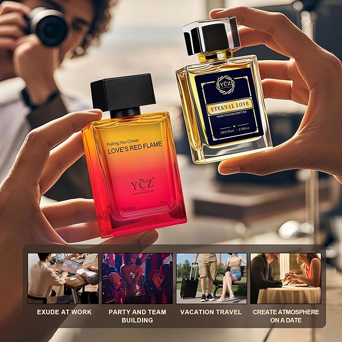 Ycz Cologne for Men Set 1.7oz(50ml) Bottled Borrowing Fire &amp Carnival Men Perfume Sophisticated Woody Rose Patchouli Highquality Long Lasting Perfume Sleek Bottle Design for Christmas Gifts Id