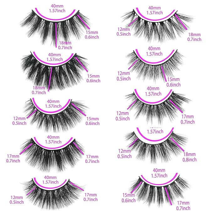 Lashes Bulk Christmas Gifts Mikiwi 30 Pack Eyelashes 12-20mm 5D Fake Mink Eyelashes Wholesale Fluffy Natural Volume Eye Lashes Individual Package Faux Mink Lashes Wholesale