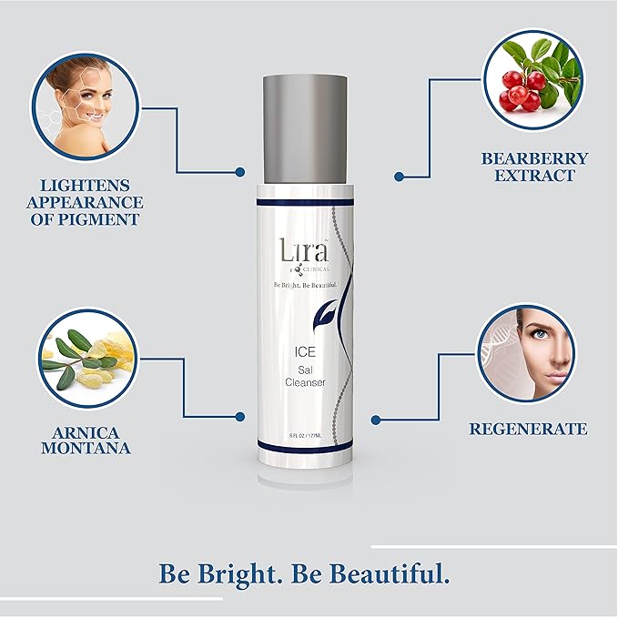 Lira Clinical ICE Sal Cleanser ? Salicylic Acid Face Wash with Plant Stem Cells Echinacea and Peptides ? Cooling Exfoliating Facewash ? Gentle Clarifying Travel Size Daily Facial Cleanser - 6 Oz