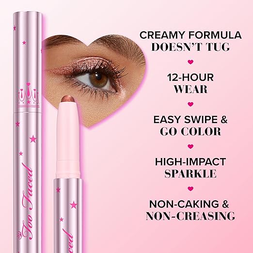 Too Faced Quickie Queen Eye Shadow Sticks | Creamy Long Wearing + Non-Creasing High-Impact Sparkle