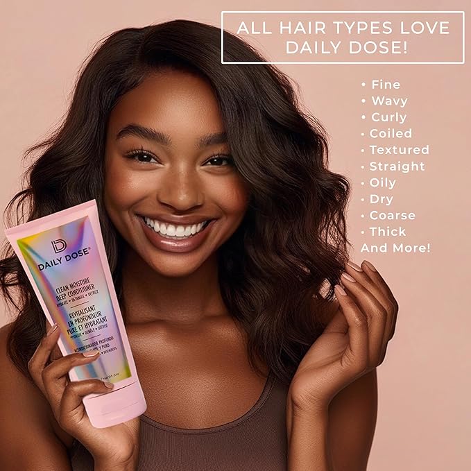 DAILY DOSE (2Pack 6oz Deep Conditioner Hair Mask/Masque - Treatment for Dry Damaged &amp Colored Treated Hair - Paraben Free Phthalates Free Vegan &amp Cruelty Free - for All Hair Types