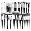 LORYP Professional Makeup Brushes Set 32Pcs Matte Black Cosmetic Brush Kit for All Face &amp Eye of Soft Vegan Synthetic Hair for Artists &amp Enthusiasts