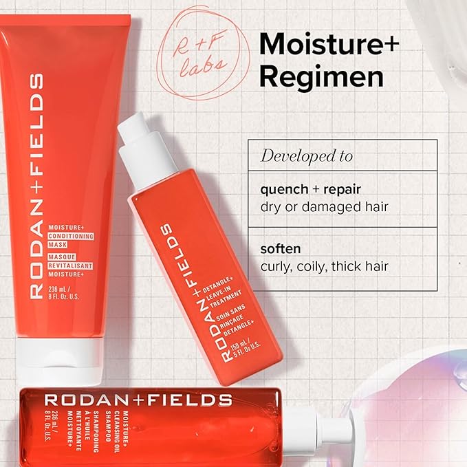 RODAN + FIELDS MOISTURE+ Conditioning Mask | 8 fl oz | Leave In Conditioner &amp Hair Mask for Hair Growth &amp Scalp Health | Infused with Coconut Oil for Shine | All Hair Types | Moisture &amp Re