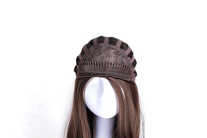 Onedor 22 Semi Curly Hair Women Ladies 3/4 Half Wig Premium Japanese Synthetic fibers Wigs with Secured Mesh Head Cap (10)