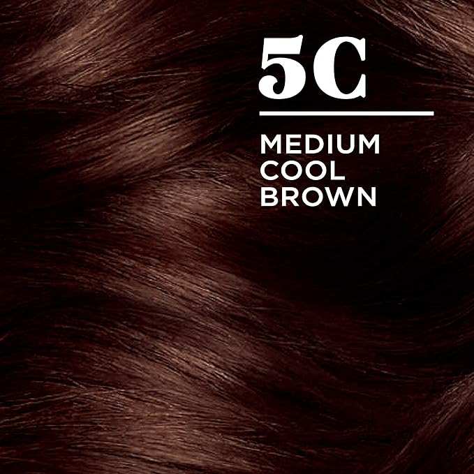 Clairol Nice 'n Easy Permanent Hair Color 5C Medium Cool Brown Pack of 3 Allergy Gentle Single-Step Hair Dye Conditioners Natural-Looking Color Salon Highlights Grey Coverage