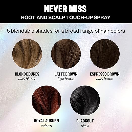 IGK NEVER MISS Root &amp Scalp Touch-Up Spray - Dark Blonde | Temporary Gray Coverage for Roots &amp Thinning Hair | Waterproof Sweat-Resistant Non-Flaking | With Biotin Rosemary &amp Squalane |