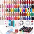 Lavender Violets Gel Nail Polish Kit with U V Light 45 Colors Gel Polish Nail Set with Base and Matte &amp Glossy Top Coat Soak Off All Season Essential Manicure Tools Gifts for Women Easter LA00