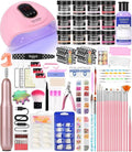 Acrylic Nail Art Kit-Nail Art Manicure Set Acrylic Powder Brush Glitter File French Tips U V Lamp Nail Art Decoration Tools Nail Drill kit for beginners with everything at home (White)