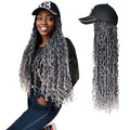 26 Boho Goddess River Locs Crochet Hair Extensions Gradient Grey Shine Heart Baseball Cap Wigs for Women