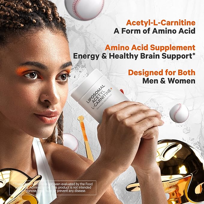 Codeage Liposomal Acetyl-L-Carnitine+ Supplement - 500 mg Acetyl-L-Carnitine per Serving - 3-Month Supply Liposomal Delivery - Alcar Supplement - L-Carnitine - Non-GMO Gluten-Free 90 Capsules