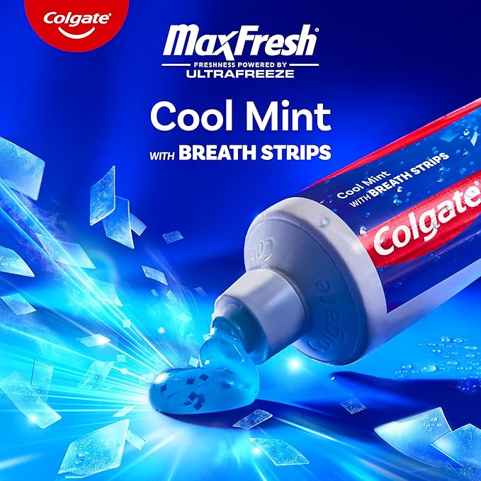 Colgate Max Fresh Travel Size Toothpaste with Mini Breath Strips Cool Mint - 24 Pack