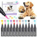 SAVILAND Essentials Dog Nail Polish Pens Quick Dry: 12 Colors Safe Pet Nail Art Polish Pens Set Brush Tip for DIY Dogs Cats Puppy Nails Non Toxic Odorless Easy to Apply Home &amp Salon Use