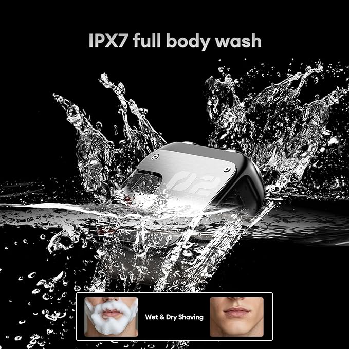 PAXA Mini Electric Shaver for Men9000Rpm Electric Razor for MenMagnetic Dual-Head Rotary Pocket Shaver IPX7 Waterproof Wet &amp Dry for Shaving FaceUSB-C Rechargeable for HomeCarTravel(Gray)