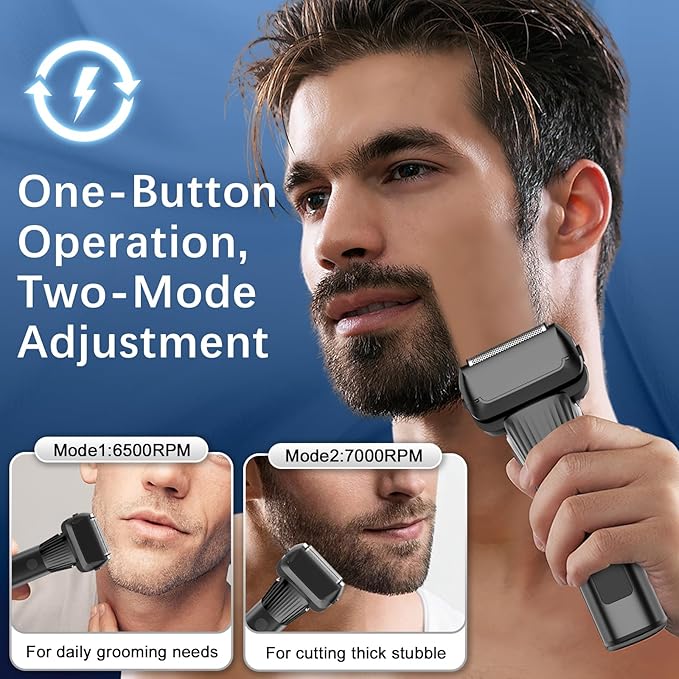 Electric Razor for Men 2-Speed 5-Blade Electric Shavers for Men Face Cordless Rechargeable Mens Foil Shaver Shaving Machine Wet Dry Men's Travel Razors for Man Close Shaving Face as Gift Black