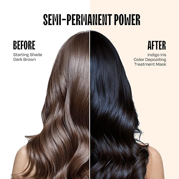 Overtone Semi Permanent Hair Color Conditioner Indigo Iris 8 oz Nourishing Damage-Free Color Depositing Mask for All Hair Types with Shea Butter &amp Coconut Oil Vegan &amp Cruelty-Free