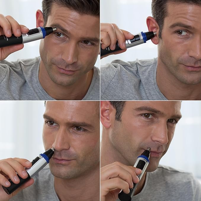 Panasonic ER-GN30-K Nose Ear n Facial Hair Trimmer Wet/Dry with Vortex Cleaning System Black