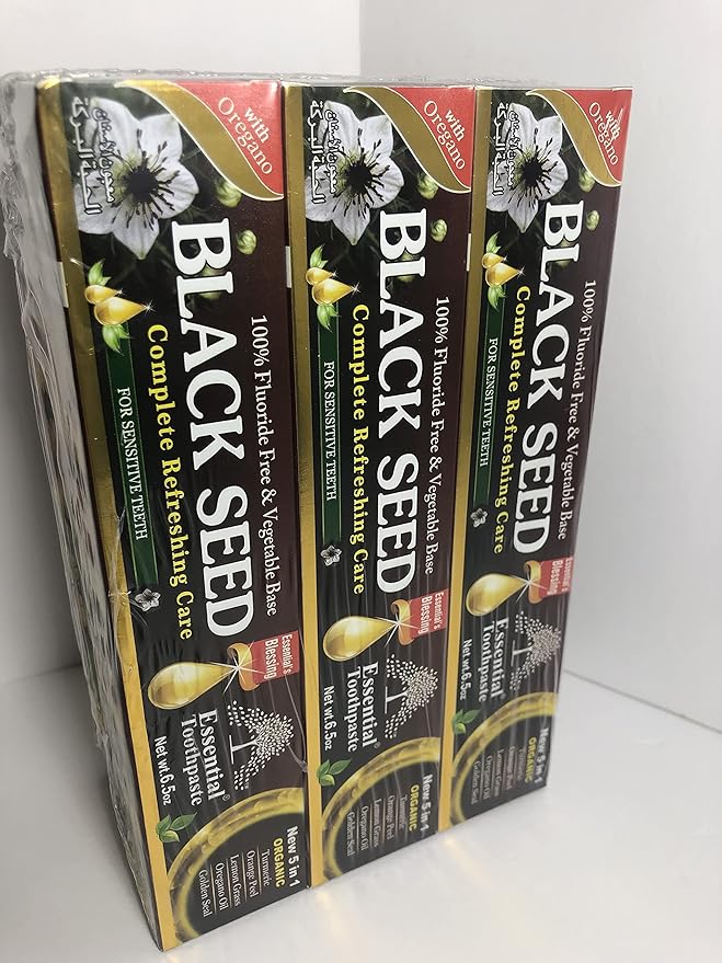 Essential Palace Organic Black Seed Toothpaste 100% Fluoride Free &amp Vegetable Base (6 pack) 6.5oz