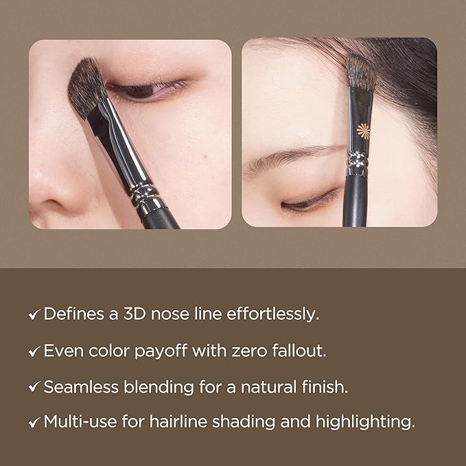 Piccasso 201 Nose Shading Brush ? Soft Hair Makeup Brush for Nose Shaper and Face Makeup Small Angled Brush for Precise Contouring and Blending Korean Professional Beauty Tool for Daily Use