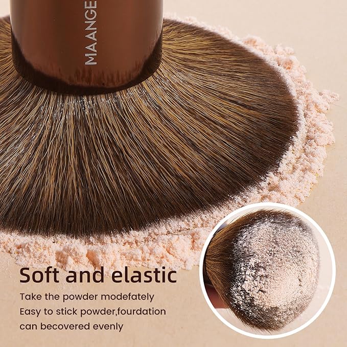 MAANGE 20 Pcs Makeup Brushes with Gift Box Double-End Multi-functional Makeup Brushes for Blending Liquid Powder Concealer Cream Blush BuffeDark Brown