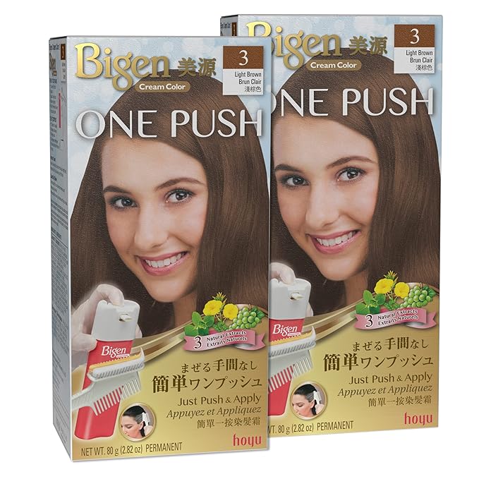Bigen One Push 3 Light Brown - 2 Pack
