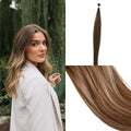 100% Real European Human Hair Keratin Bond Extensions 20 Milk Chocolate Brunette #8