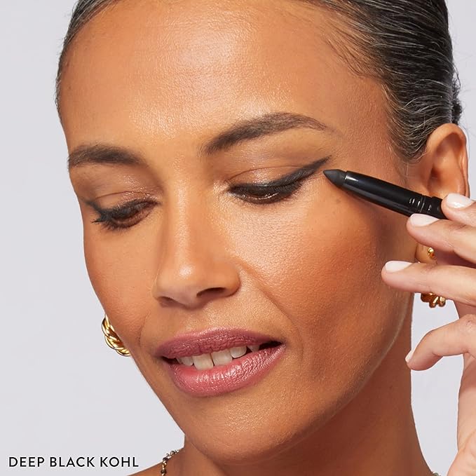 LAURA GELLER NEW YORK Kajal Longwear Kohl Eyeliner Pencil with Caffeine Smooth &amp Blendable Makeup Deep Black