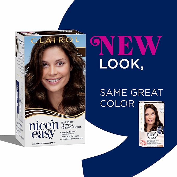 Clairol Nice 'n Easy Permanent Hair Color 5C Medium Cool Brown Pack of 3 Allergy Gentle Single-Step Hair Dye Conditioners Natural-Looking Color Salon Highlights Grey Coverage