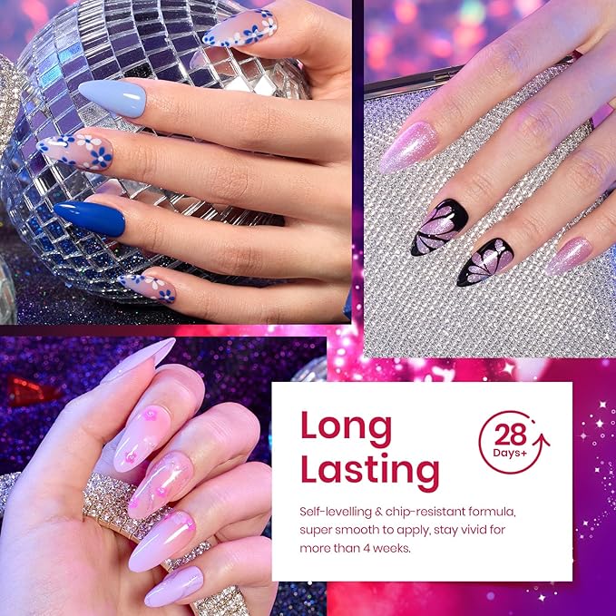 Beetles Pink Gel Nail Polish Red Purple Nude Blue Glitter 20 Colors Gel Polish Set Romance Rebellion with Base &amp Top Coat Soak off Uv LED Cured Nail Art Design Salon Home Gift for Women