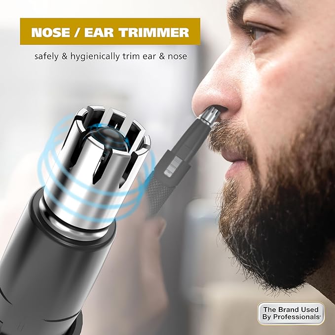 Wahl Manscaper ® 2 in 1 Lithium Battery Tactical® Dual Sided Eyebrow Trimmer and Nose Hair Trimmer for Men ? Model 3023805