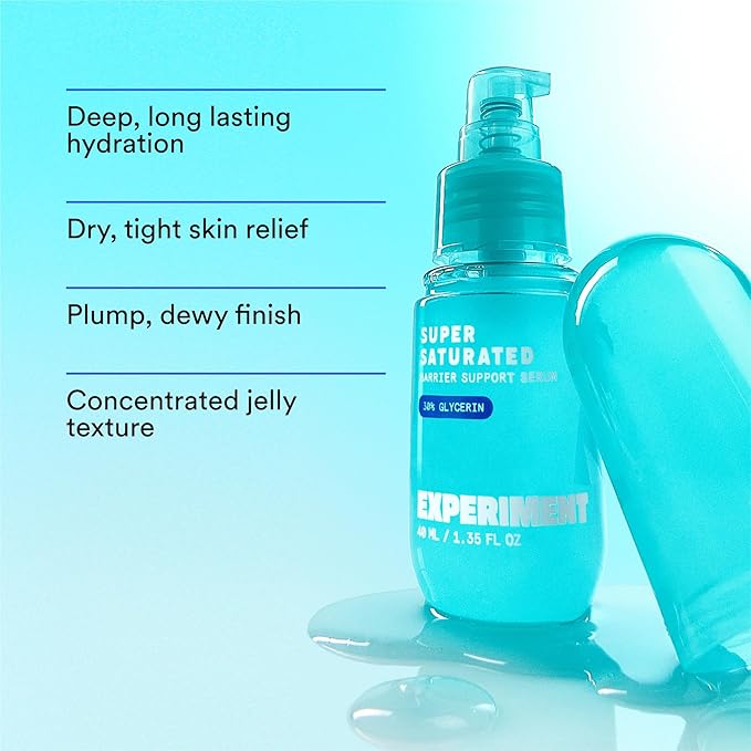 Experiment Super Saturated Ultra Hydrating Barrier Serum ? 30% Glycerin Polyglutamic Acid + Prickly Pear for Intensive Moisture Plump + Dewy Skin 1.35 FL OZ ? Vegan for All Skin Types