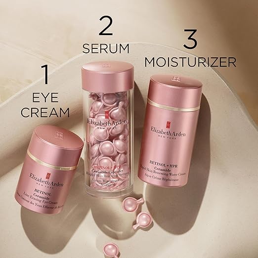 Elizabeth Arden Retinol + HPR Ceramide Rapid Skin Renewing Anti-Aging Face Serum Capsules Fine Lines &amp Wrinkles Treatment Skincare Gift for Women